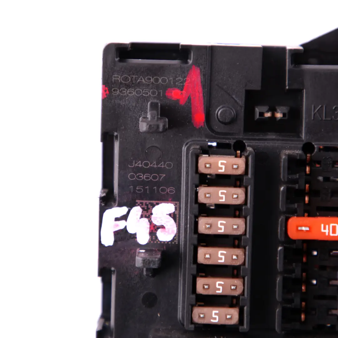 Distribution Fuse Box to BMW 2 X1 F45 F48 Mini F55 F56 Rear Electric Power with Part number 9360501 BMW 2 X1 F45 F48 Mini F55 F56 Rear Electric Power Distribution Fuse Box - SKU 9360501-1 - Part number 9360501