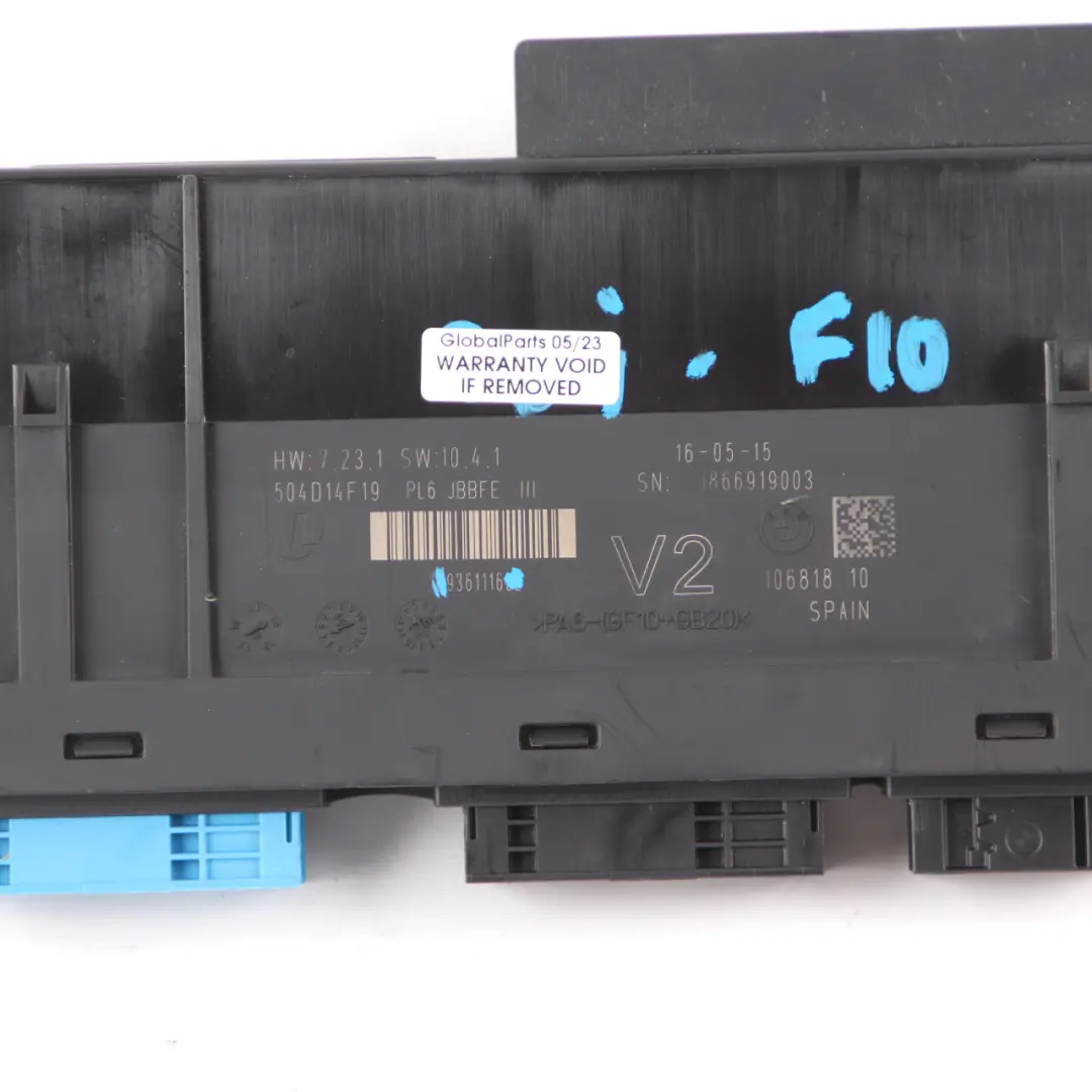 Body Control Module ECU Unit JBBFEIII V2 PL6 to BMW F10 LCI with Part number 9361116 BMW F10 LCI Body Control Module ECU Unit JBBFEIII V2 PL6 - SKU 9361116 - Part number 9361116