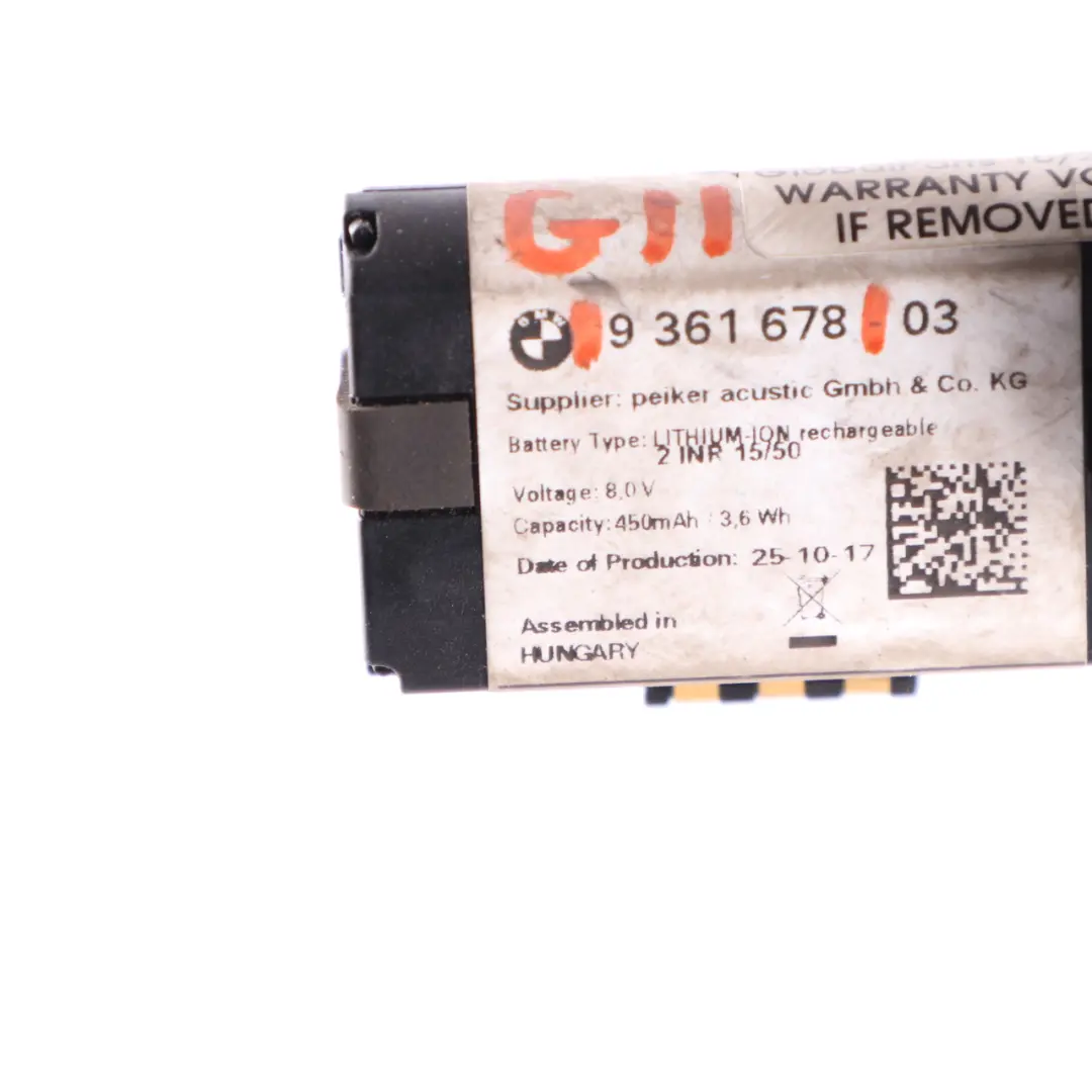 BMW 5 Series G11 G30 Telematic Control Unit Battery - SKU 9361678 - Part number 9361678