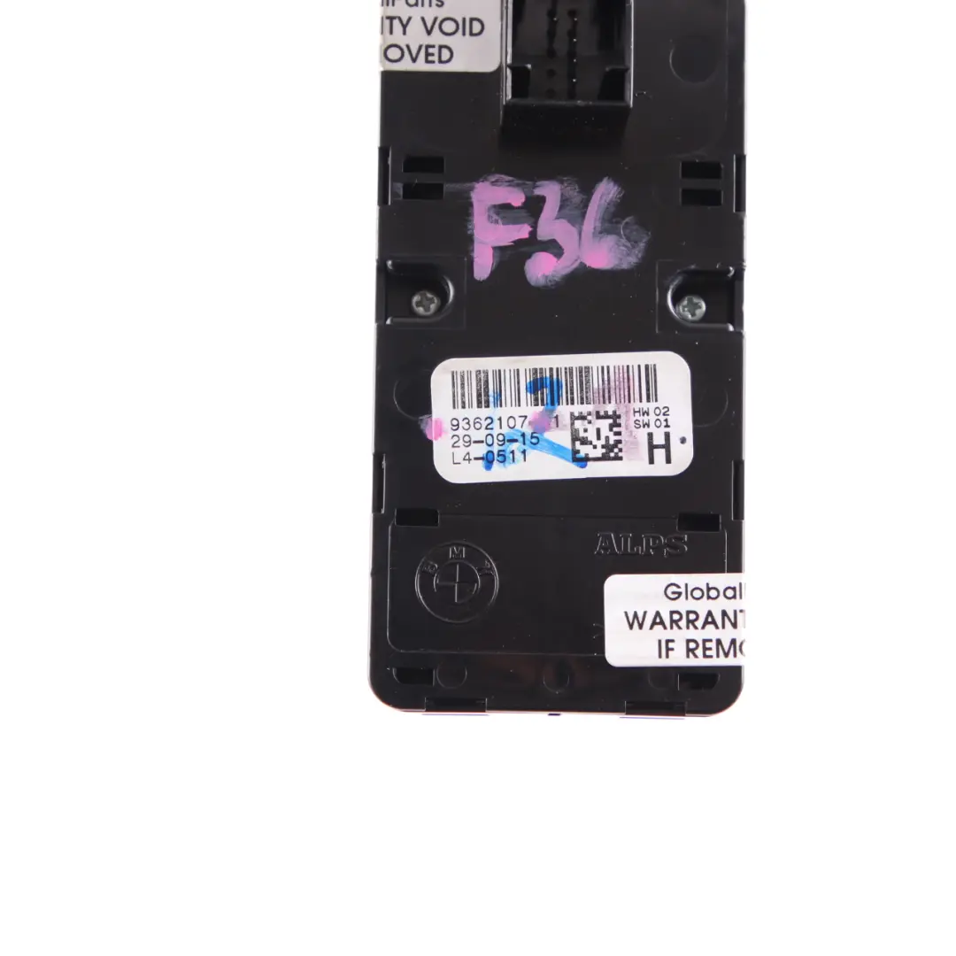 BMW F10 F11 F20 F30 F31 F36 Schalter Fensterheber Fahrerseite rechts - SKU 9362107 - Teilenummer 9362107