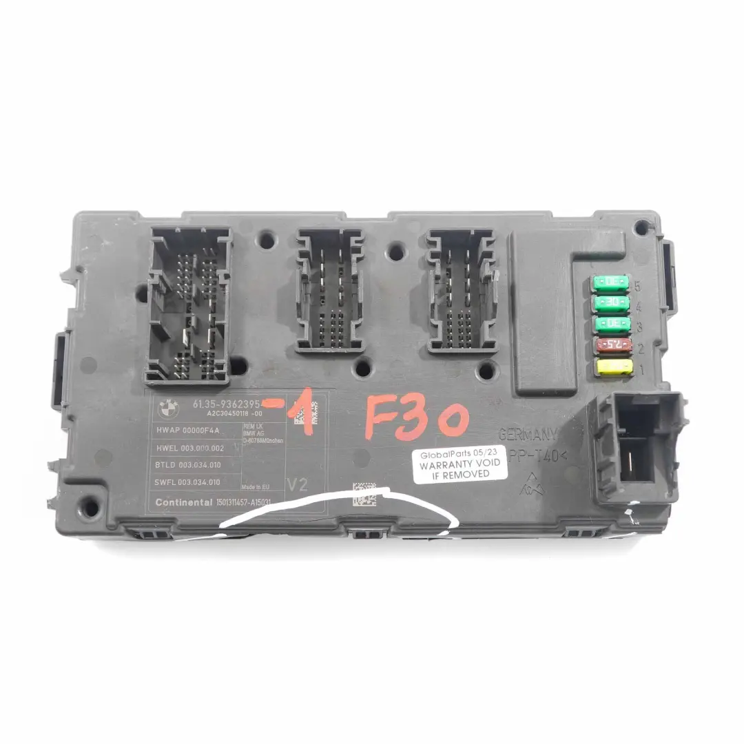 REM Control Unit BMW F20 F30 F31 F34 Electrical Body Control Module V2  - SKU 9362395-1 - Part number 9362395