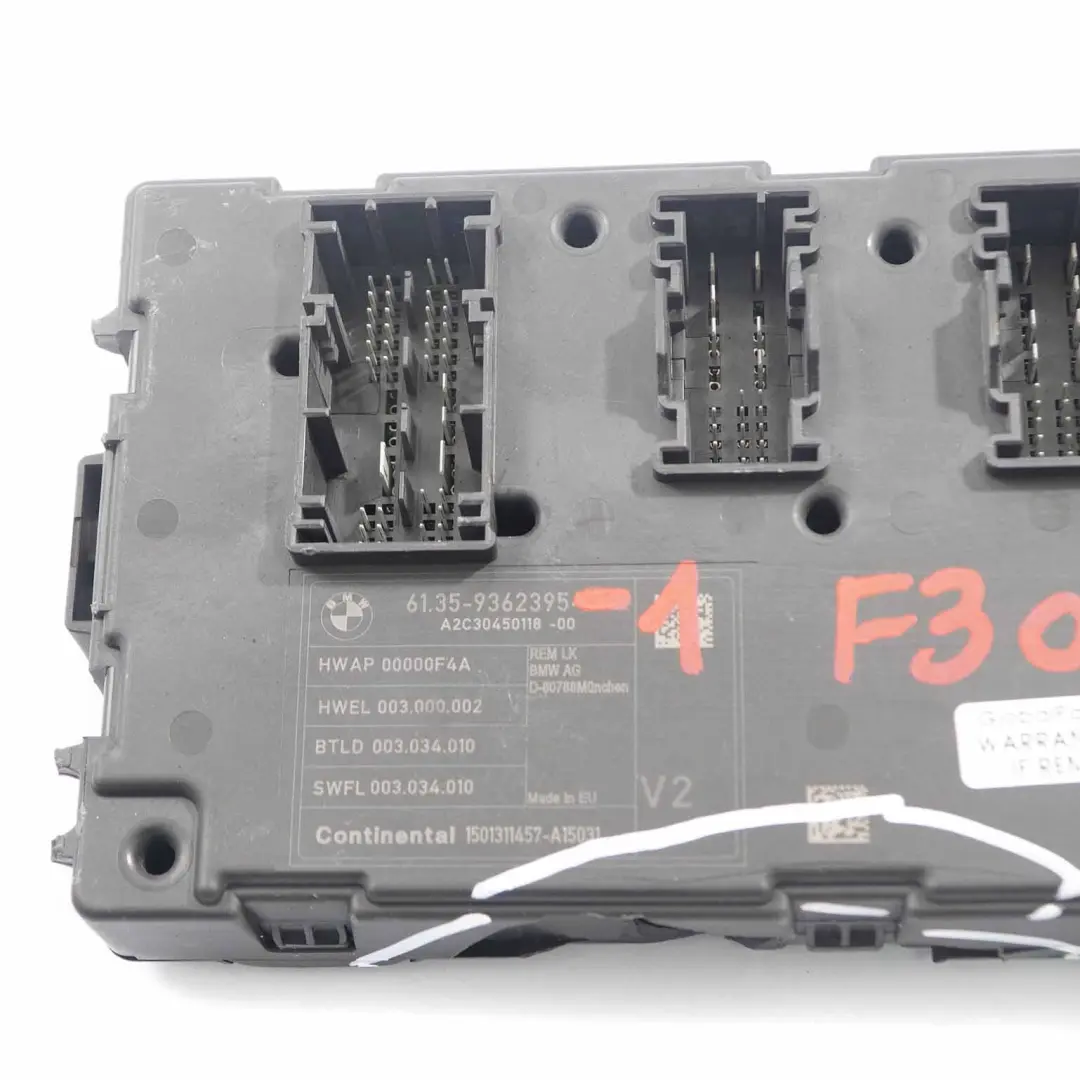 REM Control Unit BMW F20 F30 F31 F34 Electrical Body Control Module V2  - SKU 9362395-1 - Part number 9362395