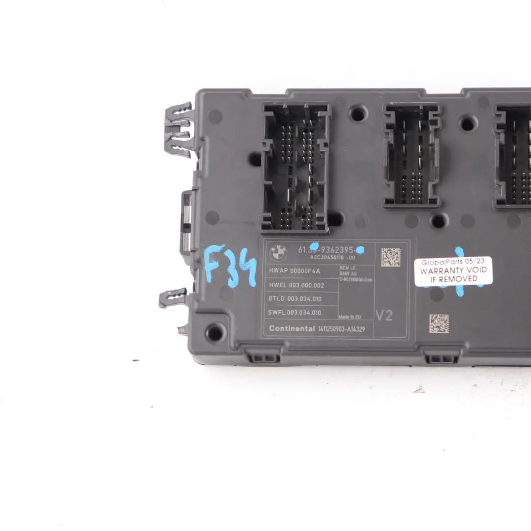 Modulo Unità Controllo Corpo Elettrico REM V2 per BMW F20 F30 F31 F34 con numero di parte 9362395 BMW F20 F30 F31 F34 Modulo Unità Controllo Corpo Elettrico REM V2 - SKU 9362395 - Numero di parte 9362395