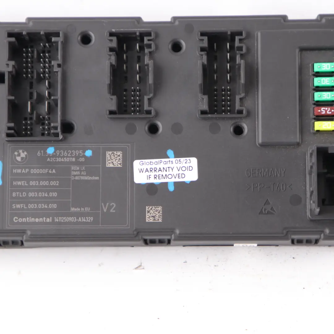 Modulo Unità Controllo Corpo Elettrico REM V2 per BMW F20 F30 F31 F34 con numero di parte 9362395 BMW F20 F30 F31 F34 Modulo Unità Controllo Corpo Elettrico REM V2 - SKU 9362395 - Numero di parte 9362395