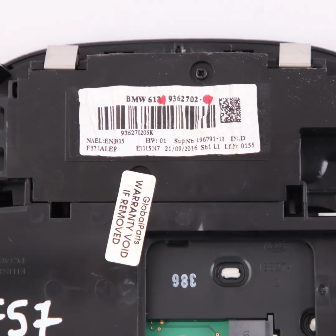 Licht Schalter Mini Cooper F57 Cabriodach Bedien Einheit Faltdach für mit Teilenummer 9362702 Licht Schalter Mini Cooper F57 Cabriodach Bedien Einheit Faltdach - SKU 9362702 - Teilenummer 9362702