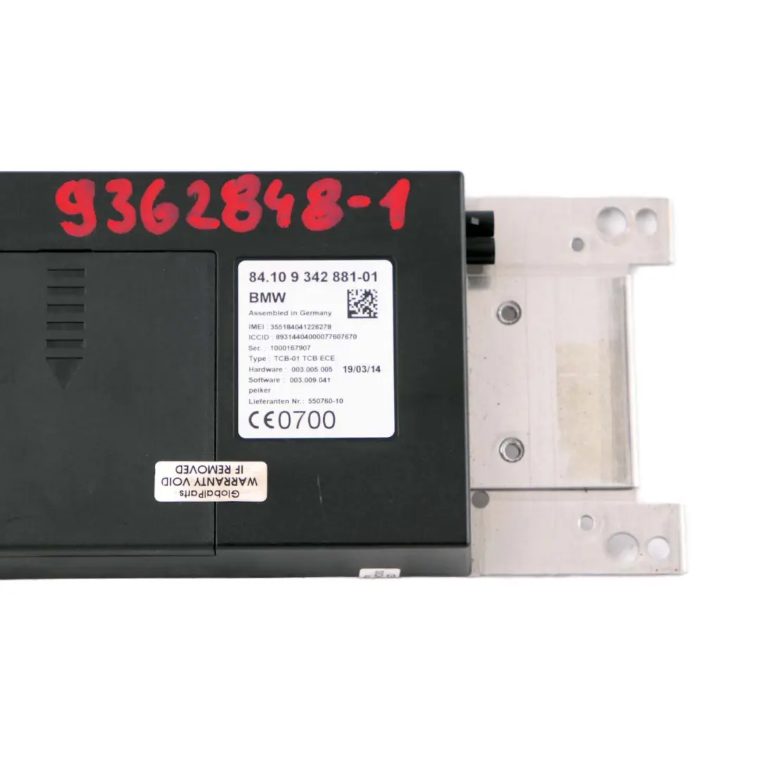 Telematics Module BMW F20 F21 F30 F31 Bluetooth Teleservices GPS Unit 9342881  - SKU 9362848-1 - Part number 9362848