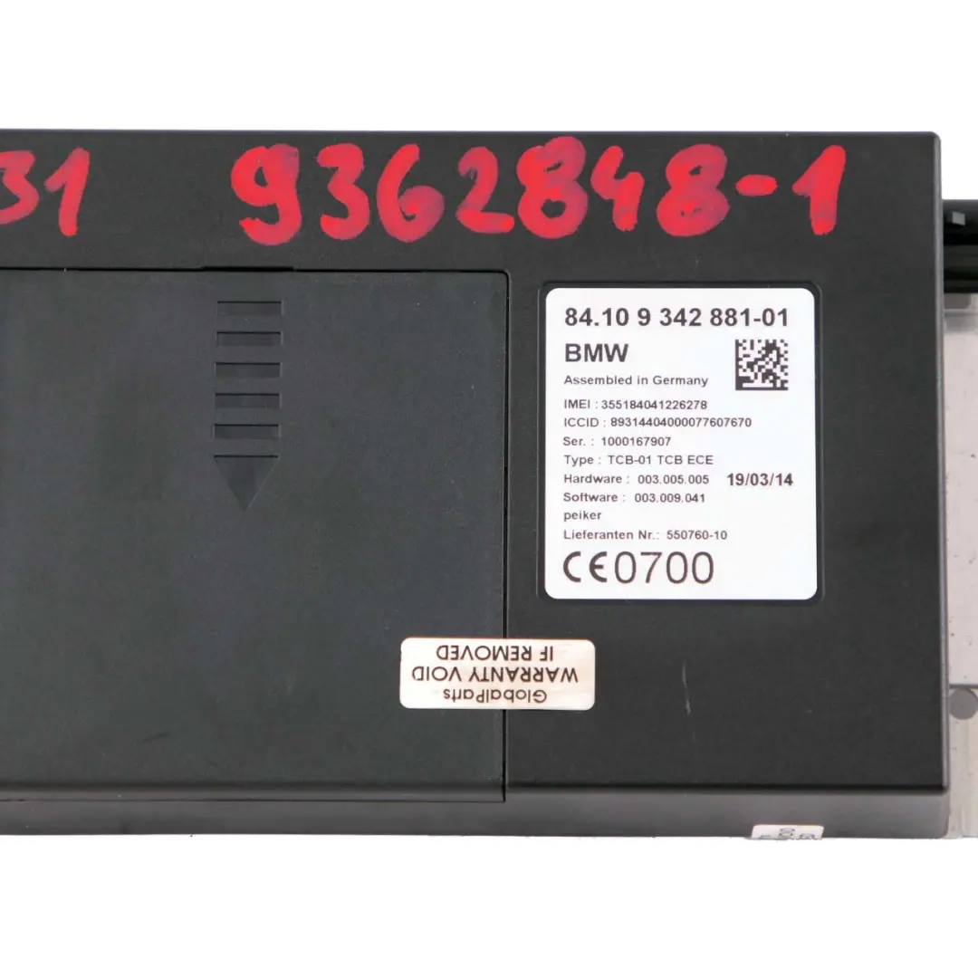 Telematics Module BMW F20 F21 F30 F31 Bluetooth Teleservices GPS Unit 9342881  - SKU 9362848-1 - Part number 9362848