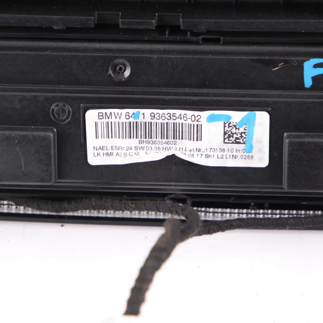 Switch Panel BMW F20 LCI F30 Automatic Air Conditioning Radio Player to with Part number 9363546 Switch Panel BMW F20 LCI F30 Automatic Air Conditioning Radio Player - SKU 9363546-1 - Part number 9363546
