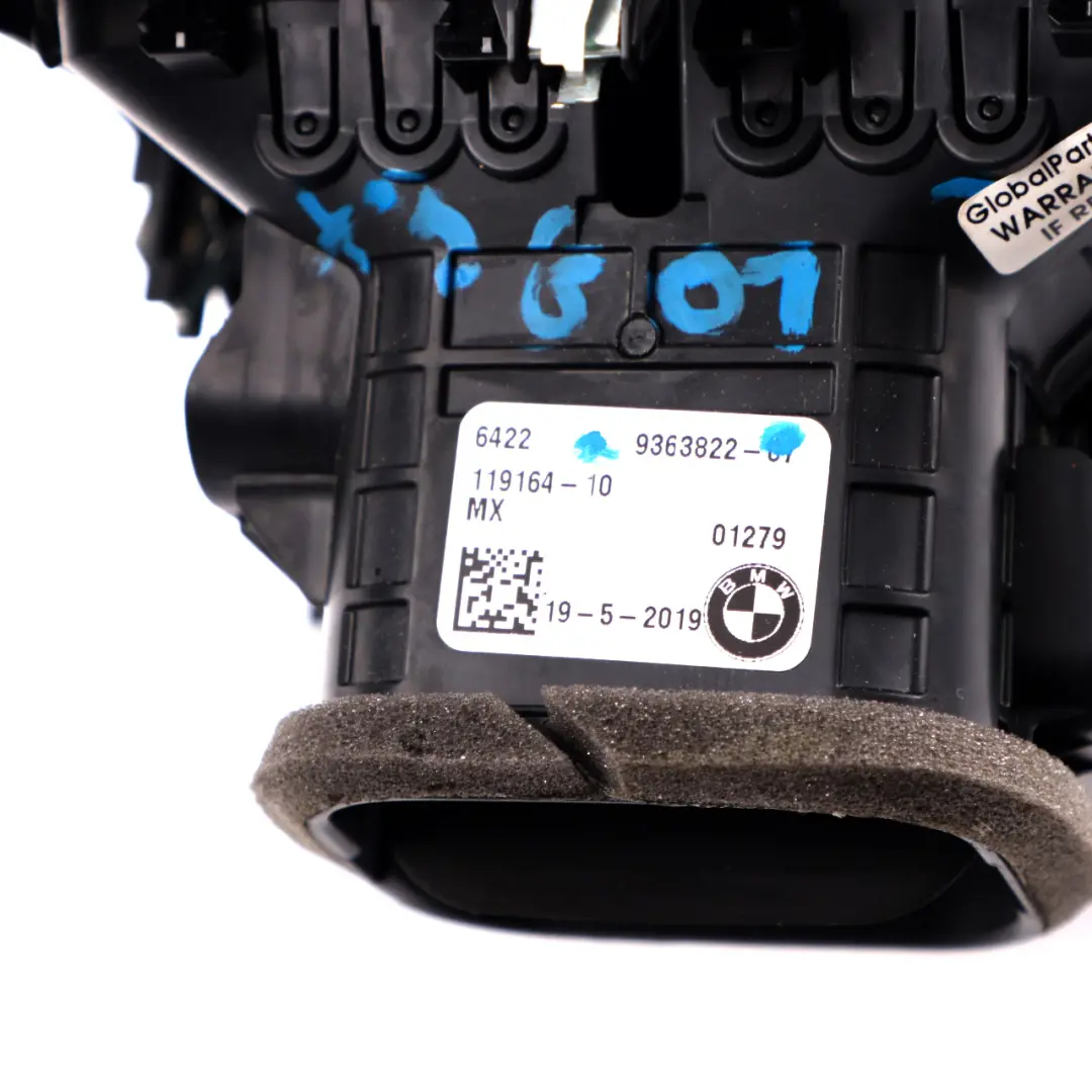 Centre Console Fresh Air Vent Grille Nozzle Trim to BMW X3 G01 Rear with Part number 9363822 BMW X3 G01 Rear Centre Console Fresh Air Vent Grille Nozzle Trim - SKU 9363822 - Part number 9363822