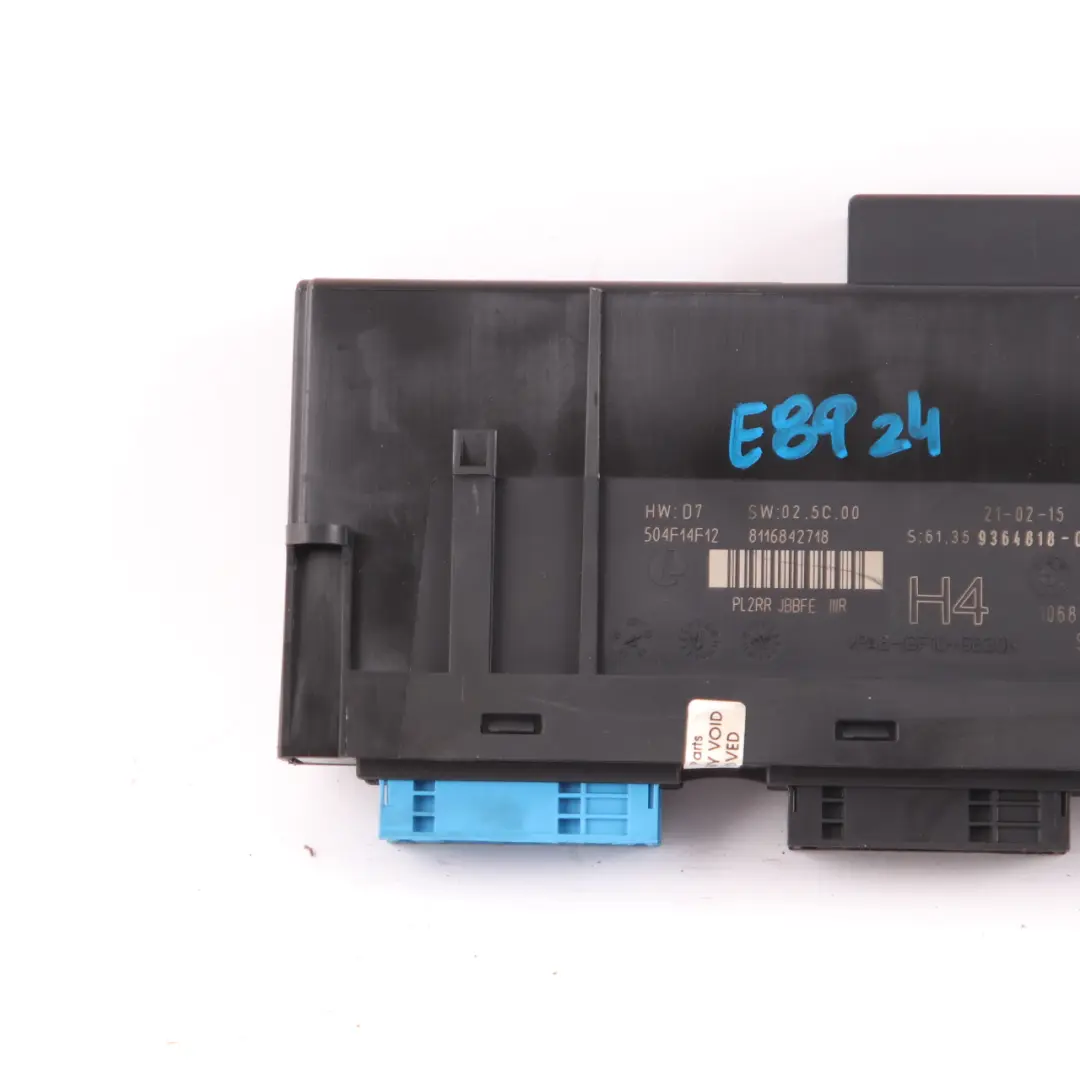 ECU Body Control Module Junction Box H2 PL2RR JBBFE IIIR to BMW Z4 E89 with Part number 9364818 BMW Z4 E89 ECU Body Control Module Junction Box H2 PL2RR JBBFE IIIR - SKU 9364818 - Part number 9364818