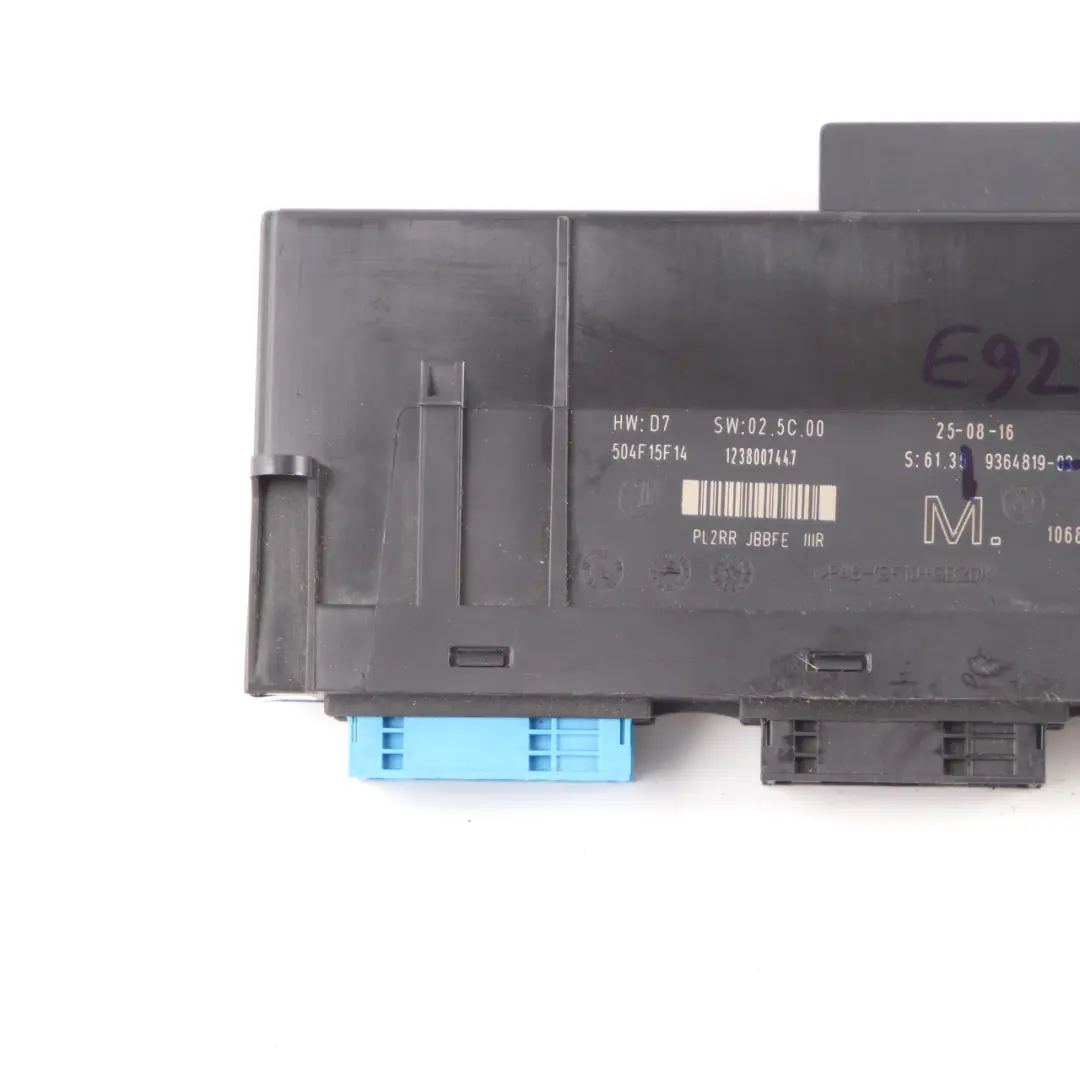 BMW E92 ECU Body Control Module M Junction Box PL2RR JBBFE IIIR - SKU 9364819-2 - Part number 9364819