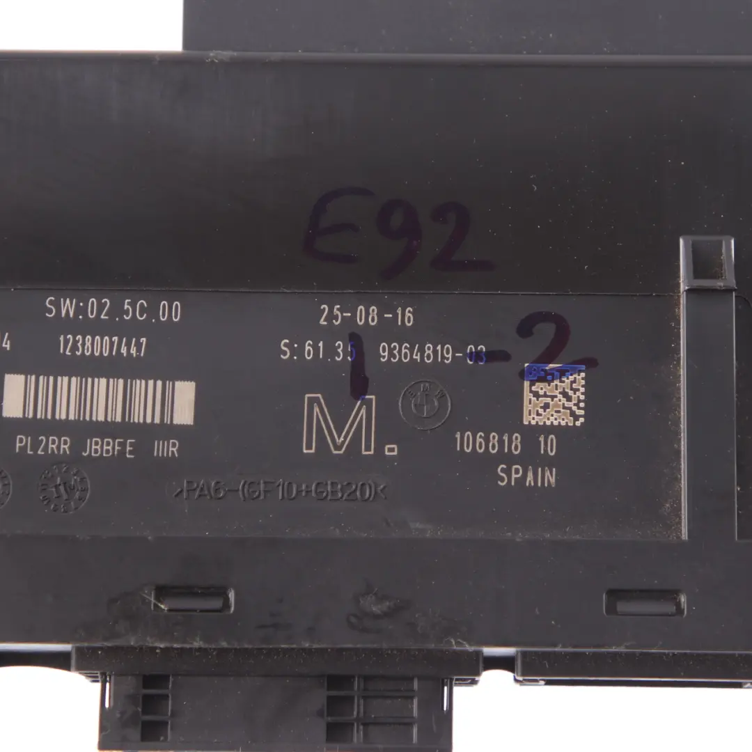 BMW E92 ECU Body Control Module M Junction Box PL2RR JBBFE IIIR - SKU 9364819-2 - Part number 9364819