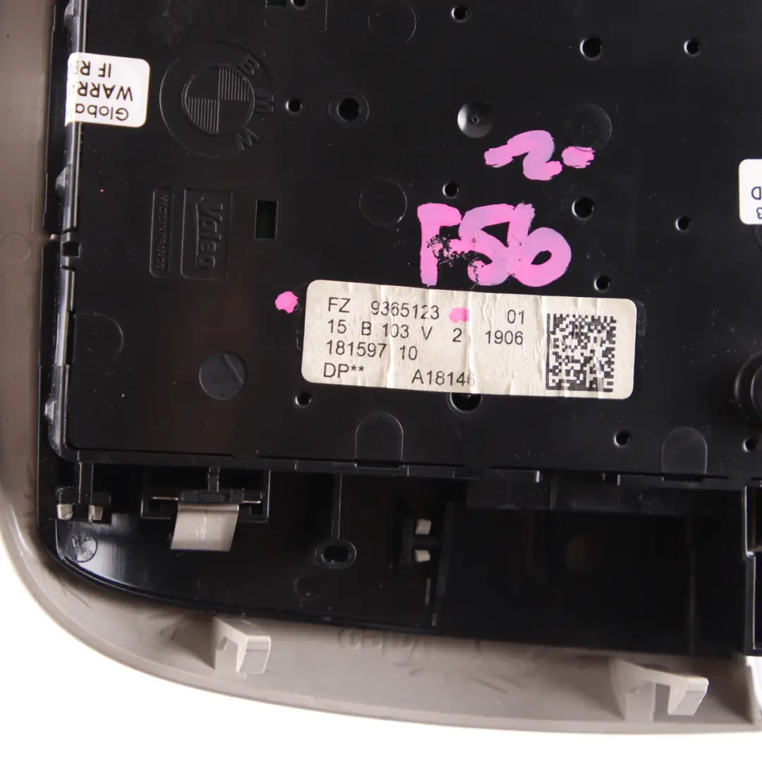  Roof Light Mini Cooper F55 F56 Interior Switch Unit Headliner Panel - SKU 9365123 - Part number 9365123