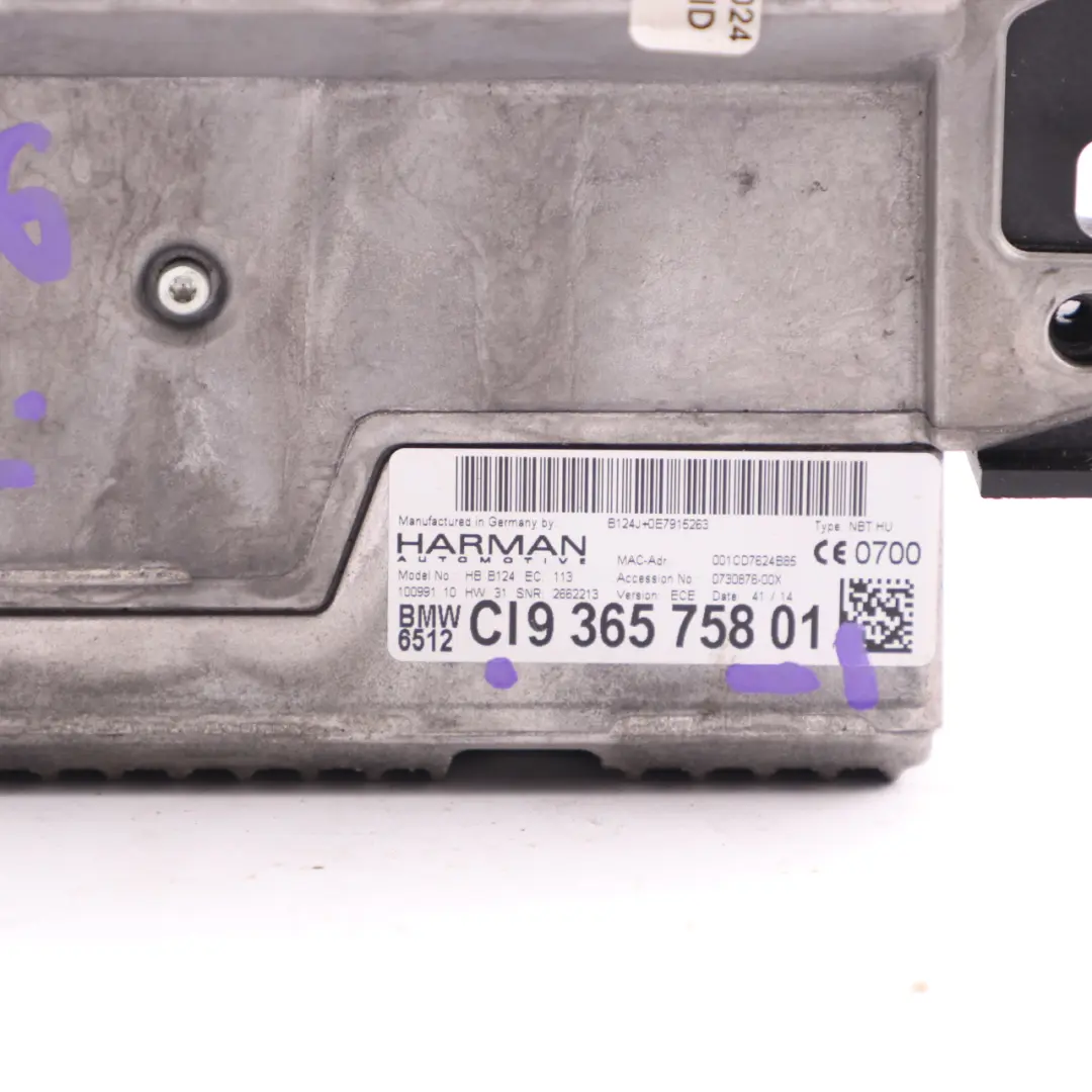 Mini Cooper F55 F56 Navigation Sat Nav NBT HU DAB Head Unit High - SKU 9365758-1 - Part number 9365758