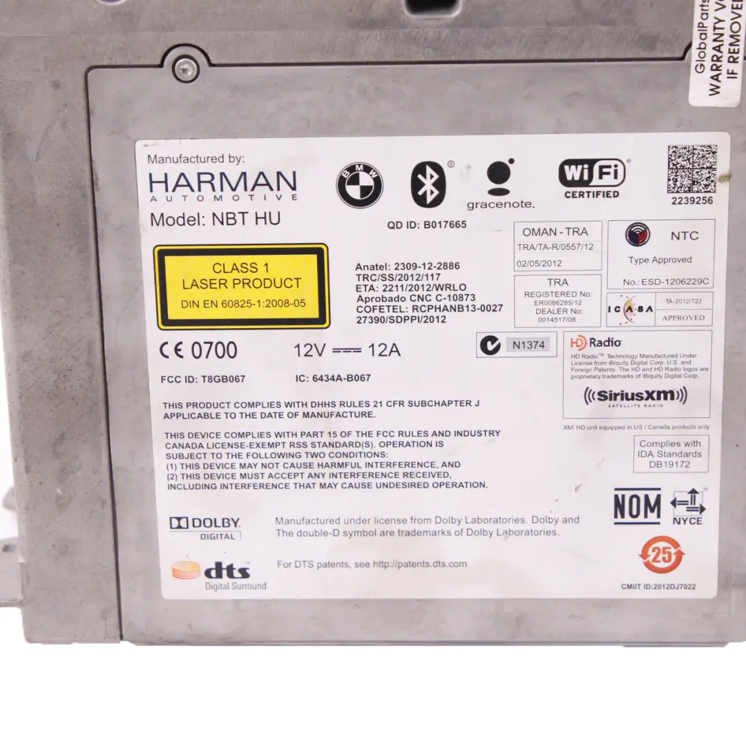  Unità principale BMW F10 F20 F22 F30 Navigazione Sat Nav Alto controllo - SKU 9365764 - Numero di parte 9351679