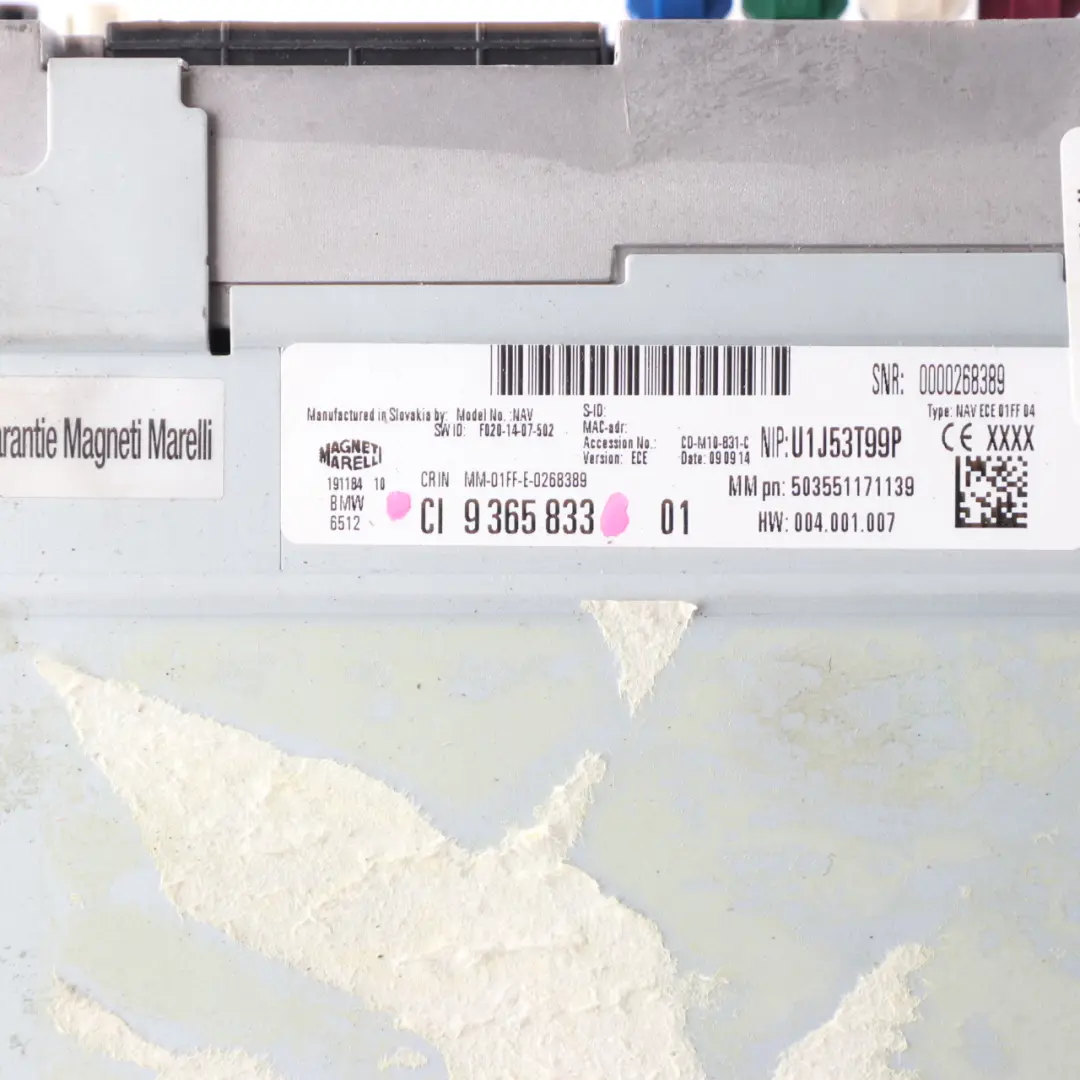  Navegación Empresarial BMW F20 F21 F30 F31 Reproductor Principal SAT NAV - SKU 9365833 - Número de pieza 9365833