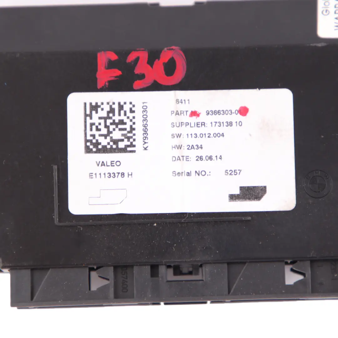 Control Unit Automatic Air Conditioning Module to BMW F20 F21 F30 F31 F32 with Part number 9366303 BMW F20 F21 F30 F31 F32 Control Unit Automatic Air Conditioning Module - SKU 9366303 - Part number 9366303