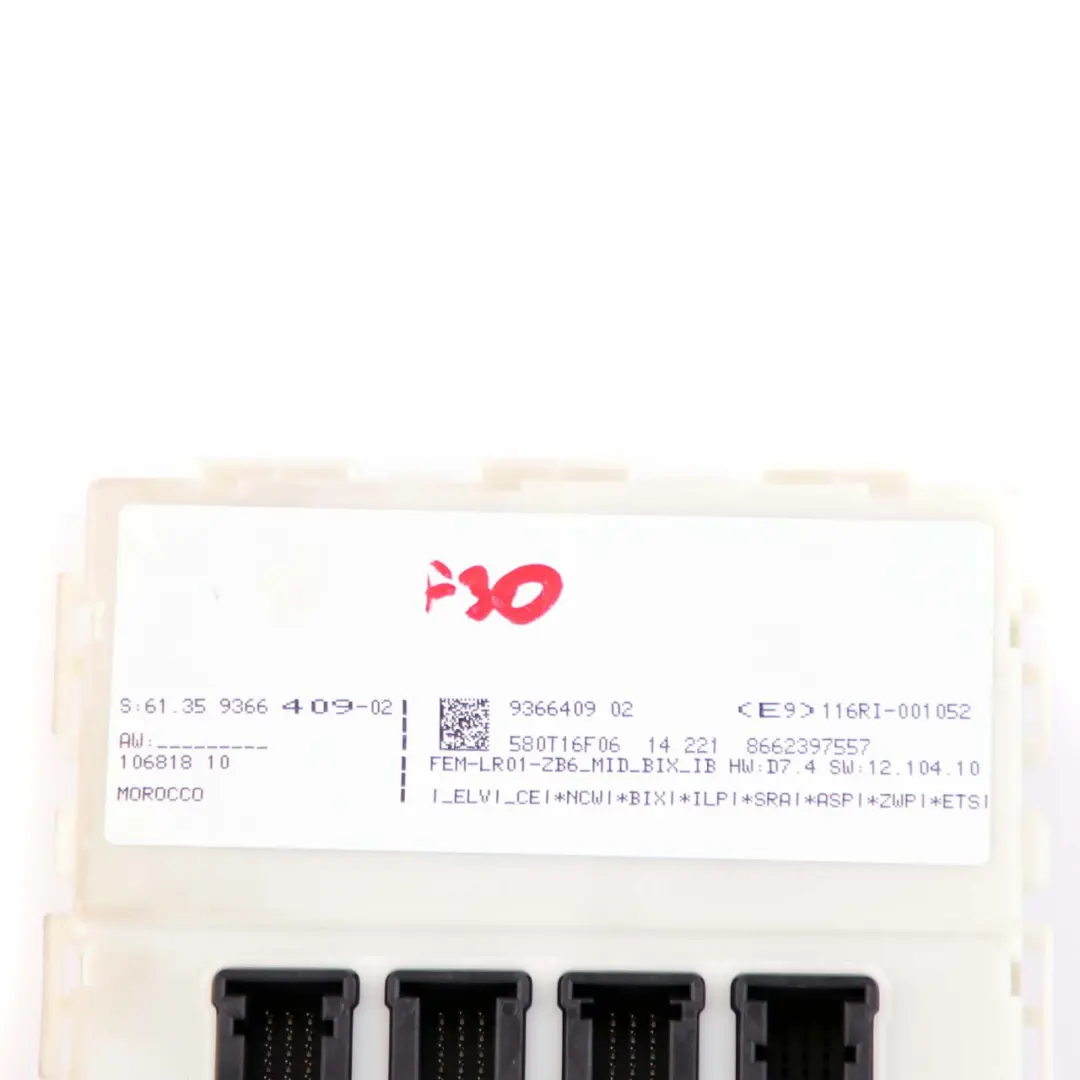 BMW F20 F21 F22 F30 F31 F32 F36 Modul Steuergerät FEM - SKU 9366409 - Teilenummer 9366409