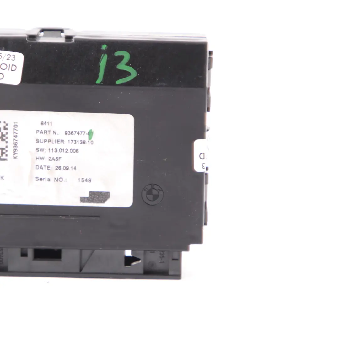 BMW i3 I01 Control Unit Module ECU Valeo - SKU 9367477 - Part number 9367477