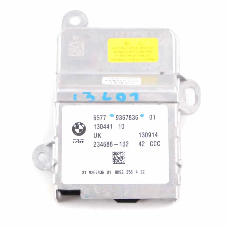 Airbag Module Front Air Bag Control Unit ECU to BMW i3 I01 with Part number 9367836 BMW i3 I01 Airbag Module Front Air Bag Control Unit ECU - SKU 9367836 - Part number 9367836
