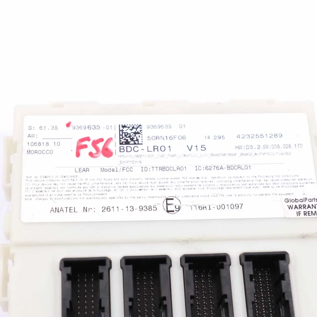 ECU Corpo Dominio Controllore BDC Modul per Mini Cooper One F54 F55 F56 F60 con numero di parte 9369635 Mini Cooper One F54 F55 F56 F60 ECU Corpo Dominio Controllore BDC Modul - SKU 9369635 - Numero di parte 9369635