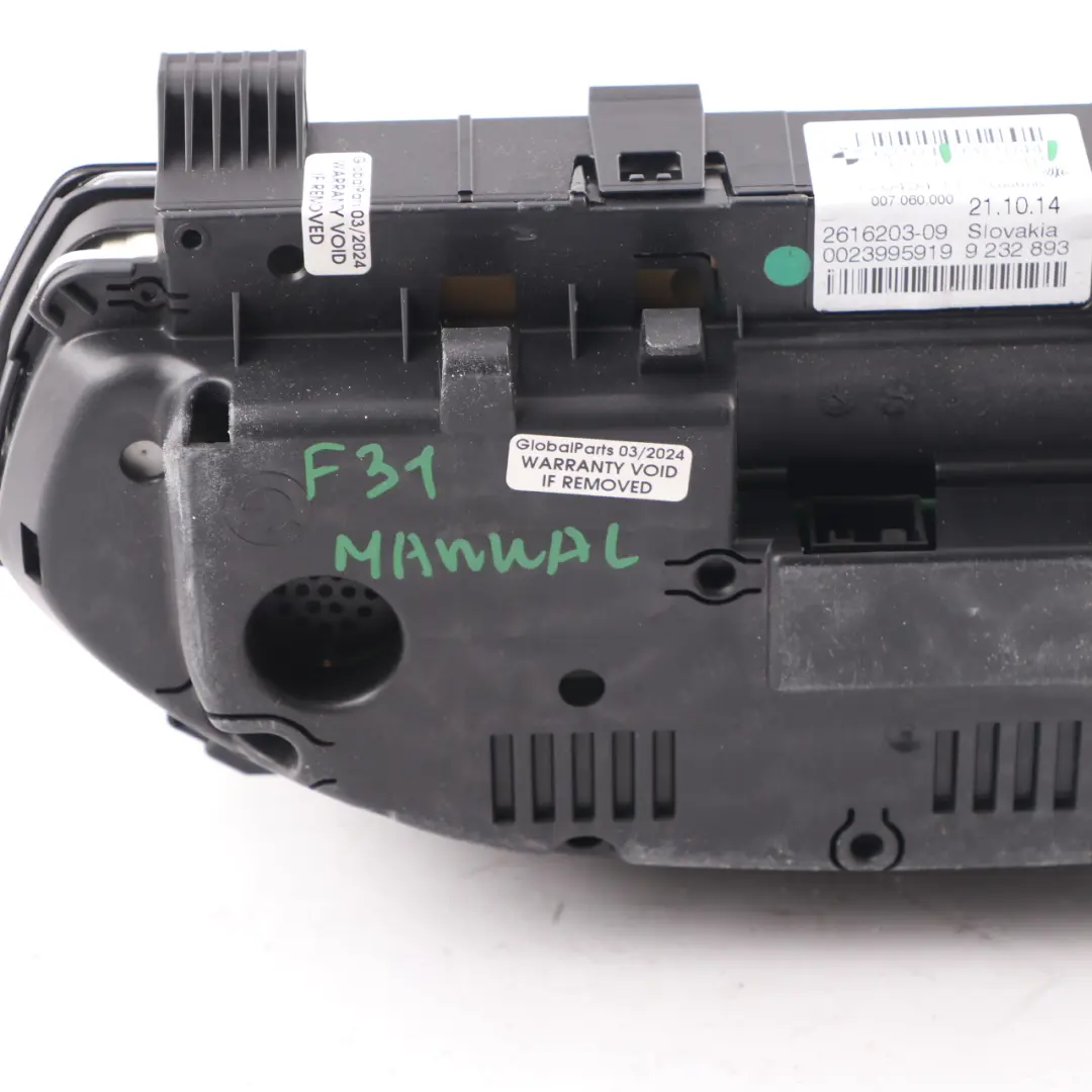 Instrument Cluster BMW F30 F34 Sport Line Petrol Speedometer RPM Manual 9371044 to with Part number 6805222 Instrument Cluster BMW F30 F34 Sport Line Petrol Speedometer RPM Manual 9371044 - SKU RHD-9371044 - Part number 6805222