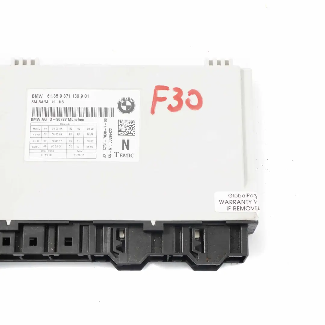 Seat Control Unit BMW F30 Seat Module Unit Controller ECU - SKU 9371130 - Part number 9371130