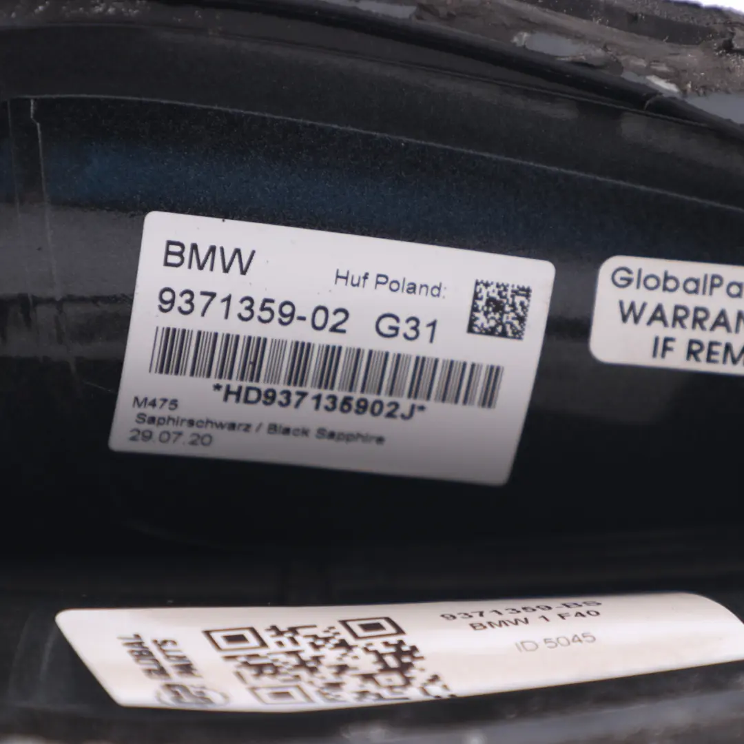 Antenna Shark Roof Aerial Empty Housing Black Sapphire - 475 9371359 to BMW F40 G31 with Part number 9371345 BMW F40 G31 Antenna Shark Roof Aerial Empty Housing Black Sapphire - 475 9371359 - SKU 9371345-BS - Part number 9371345