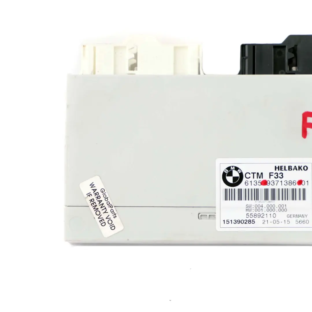 Top Module CTM Unit to BMW 4 Series F33 F83 M4 Convertible with Part number 9371386 BMW 4 Series F33 F83 M4 Convertible Top Module CTM Unit - SKU 9371386 - Part number 9371386