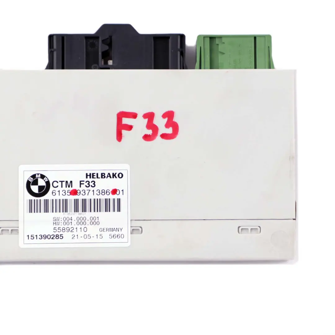 Cabrioverdeck Modul CTM Einheit für BMW F33 F83 M4 mit Teilenummer 9371386 BMW F33 F83 M4 Cabrioverdeck Modul CTM Einheit - SKU 9371386 - Teilenummer 9371386