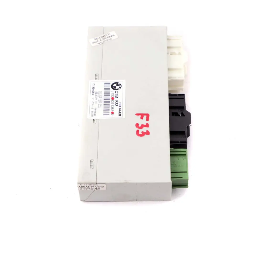 Techo Convertible Módulo CTM Unidad para BMW F33 F83 M4 con número de pieza 9371386 BMW F33 F83 M4 Techo Convertible Módulo CTM Unidad - SKU 9371386 - Número de pieza 9371386