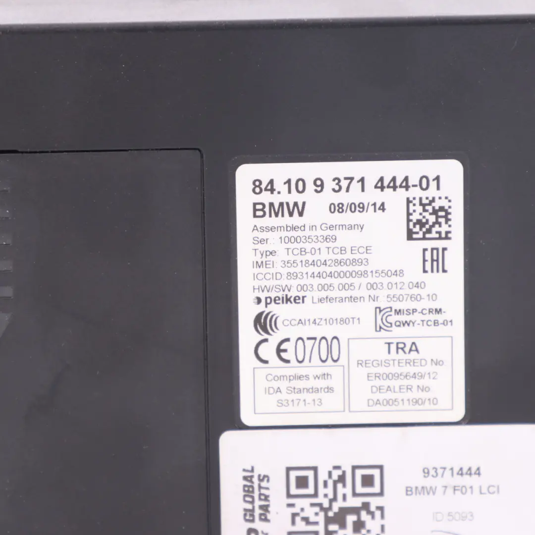  Bluetooth Module BMW F01 F06 F10 F15 F20 F25 Telematics Control Unit - SKU 9371444 - Part number 9371444