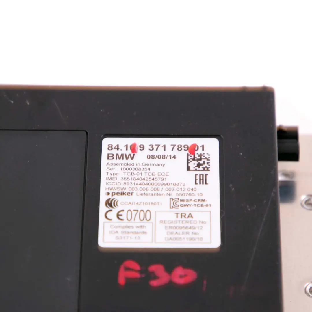 Bluetooth Teleservices GPS Telematik Modul für BMW F20 F21 F30 F31 mit Teilenummer 9371789 BMW F20 F21 F30 F31 Bluetooth Teleservices GPS Telematik Modul - SKU 9371789 - Teilenummer 9371789