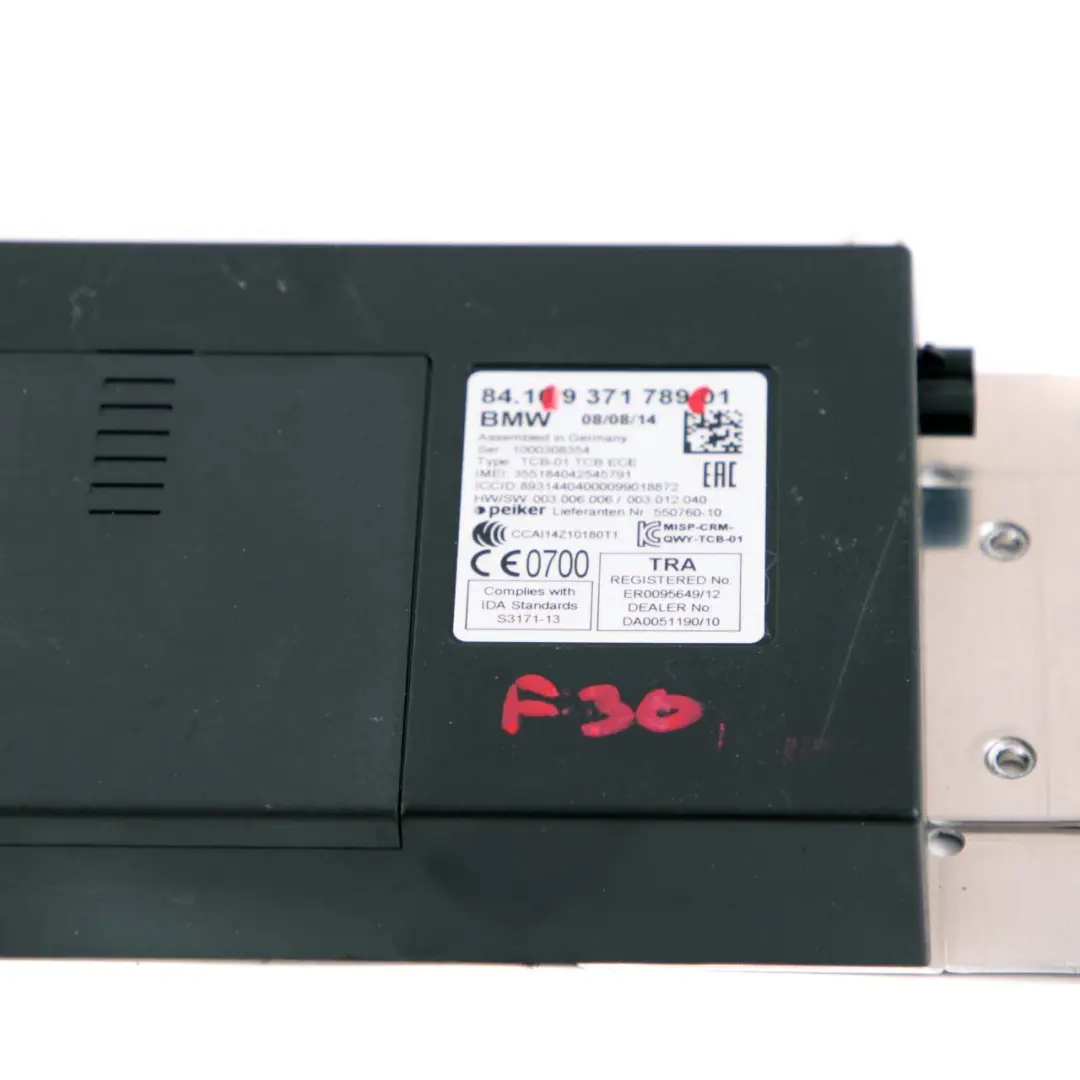 Bluetooth Teleservices GPS Telematics Module to BMW F20 F21 F30 F31 with Part number 9371789 BMW F20 F21 F30 F31 Bluetooth Teleservices GPS Telematics Module - SKU 9371789 - Part number 9371789