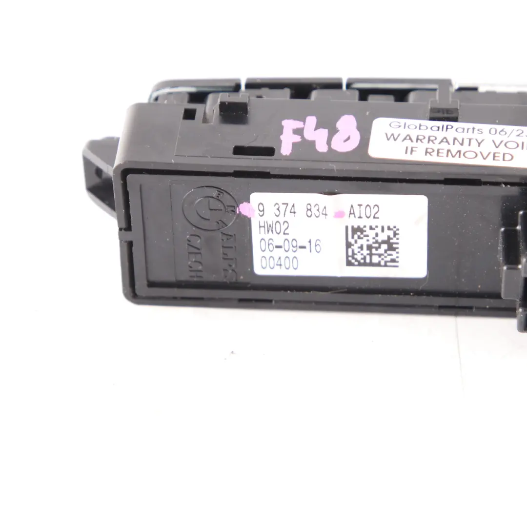 BMW X1 F48 Consola Central Panel Control Interruptor PDC Modo conducción Botón - SKU 9374834 - Número de pieza 9374834
