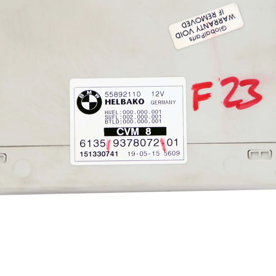 BMW F23 Cabrio Cabriolet Module de toit pliant CVM 8 Unité - SKU 9378072 - Numéro de pièce 9378072