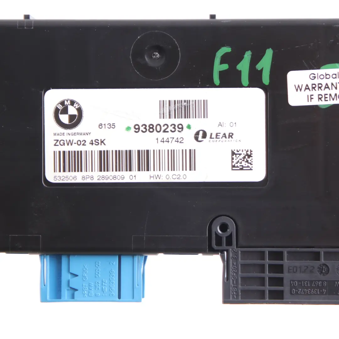 BMW X3 F25 Module de passerelle centrale Unité contrôle Lear ZGW-02 4SK 9360344 - SKU 9380239 - Numéro de pièce 9380239