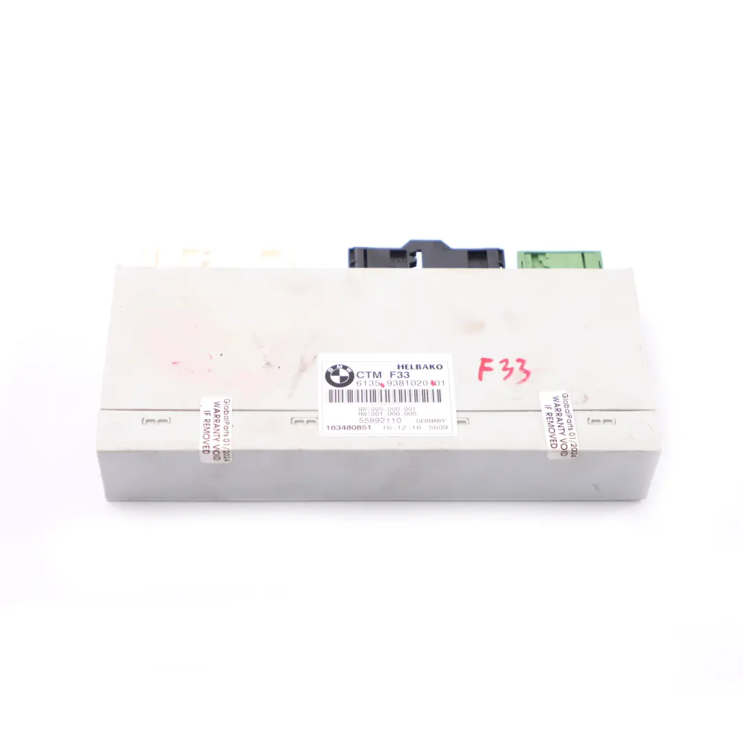 BMW F33 F83 M4 Convertible Folding Top Roof ECU Module Control Unit CTM - SKU 9381020 - Part number 9381020