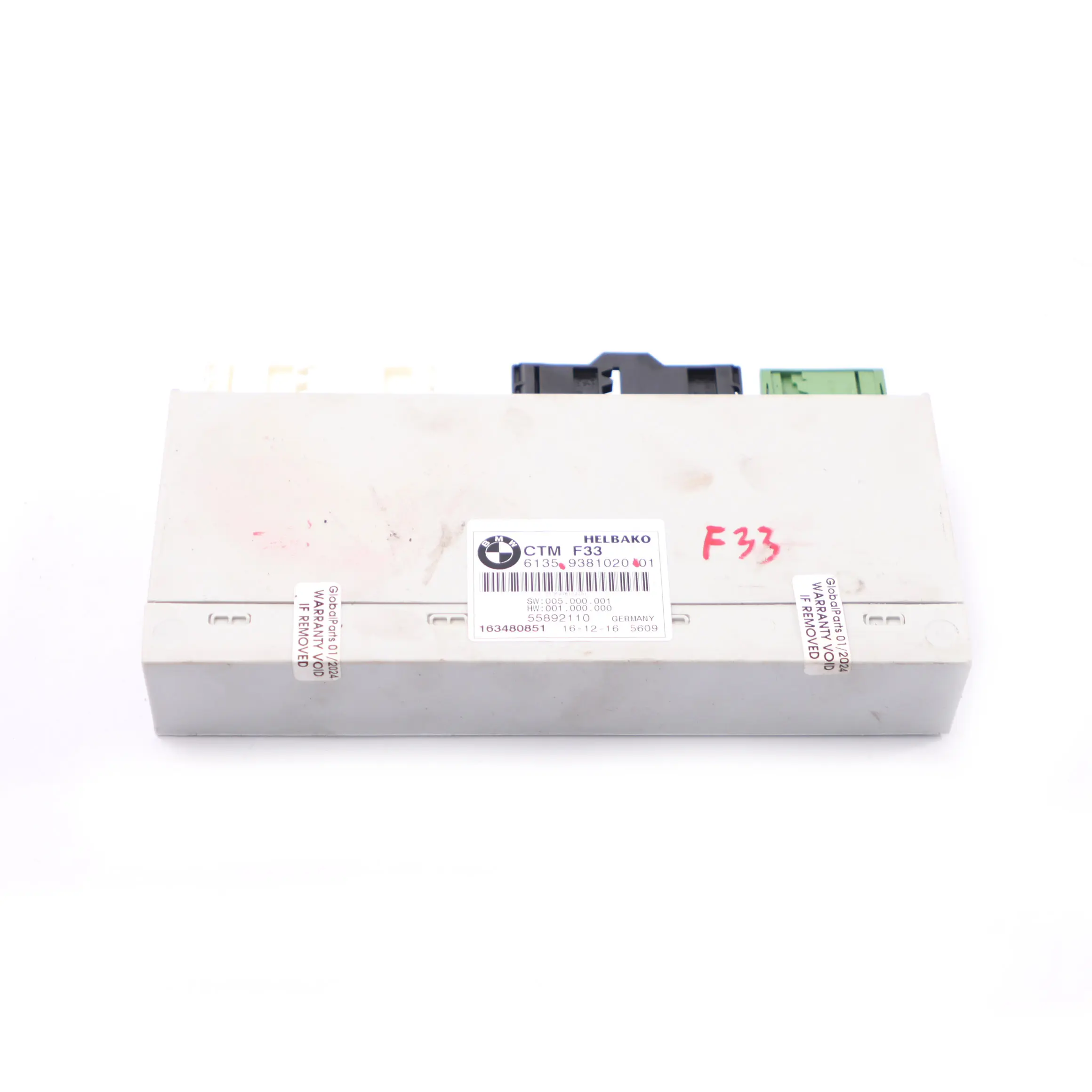 BMW F33 F83 M4 Convertible Techo Plegable Módulo ECU Unidad Control CTM 9381020
