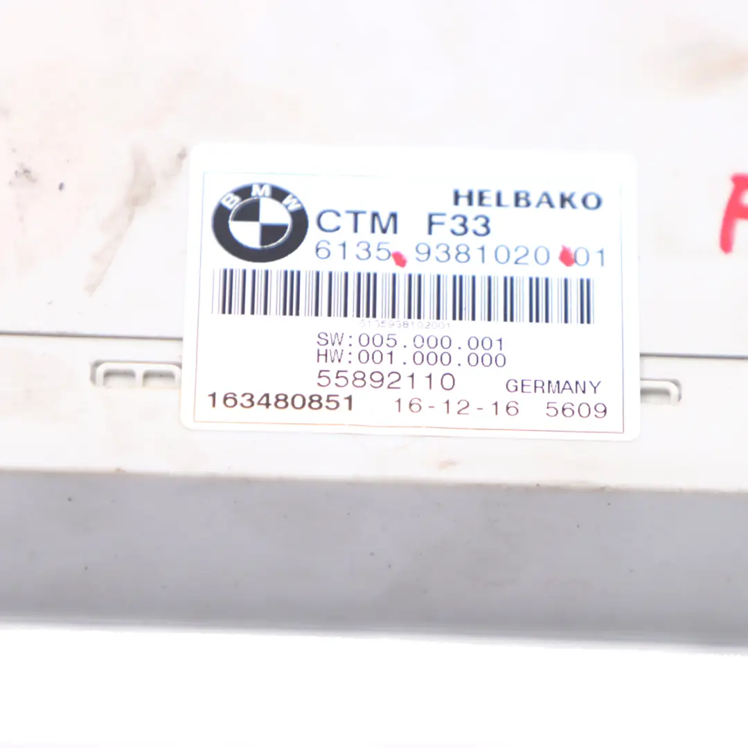 BMW F33 F83 M4 Convertible Folding Top Roof ECU Module Control Unit CTM - SKU 9381020 - Part number 9381020
