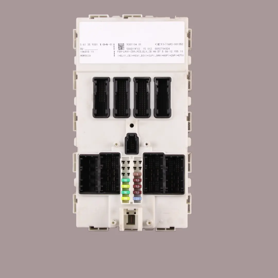 FEM Modul BMW F20 F21 F22 F30 F32 ECU Steuergerät Sicherungskasten für mit Teilenummer 9381104 FEM Modul BMW F20 F21 F22 F30 F32 ECU Steuergerät Sicherungskasten - SKU 9381104 - Teilenummer 9381104