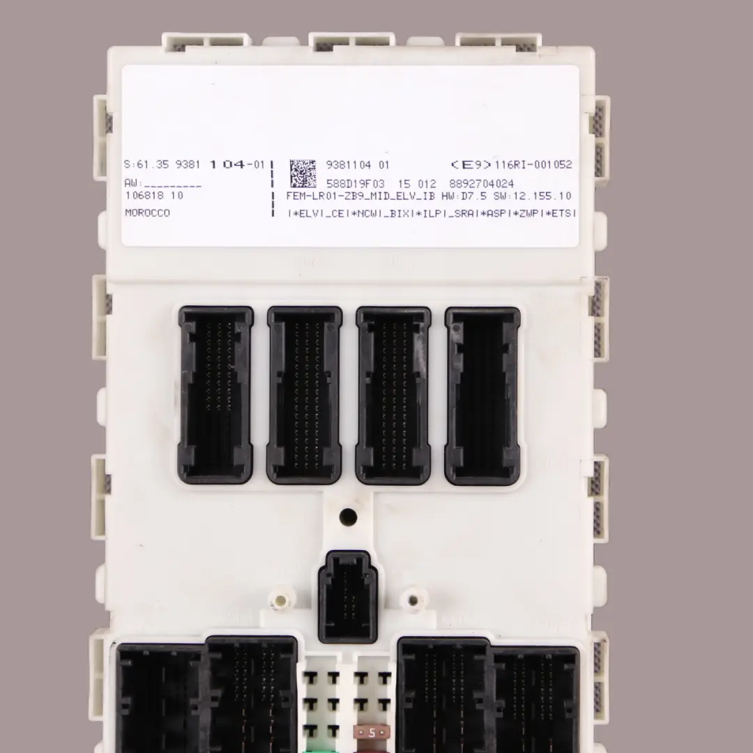  Modulo FEM BMW F20 F21 F22 F30 F32 Unità controllo ECU Scatola fusibili - SKU 9381104 - Numero di parte 9381104