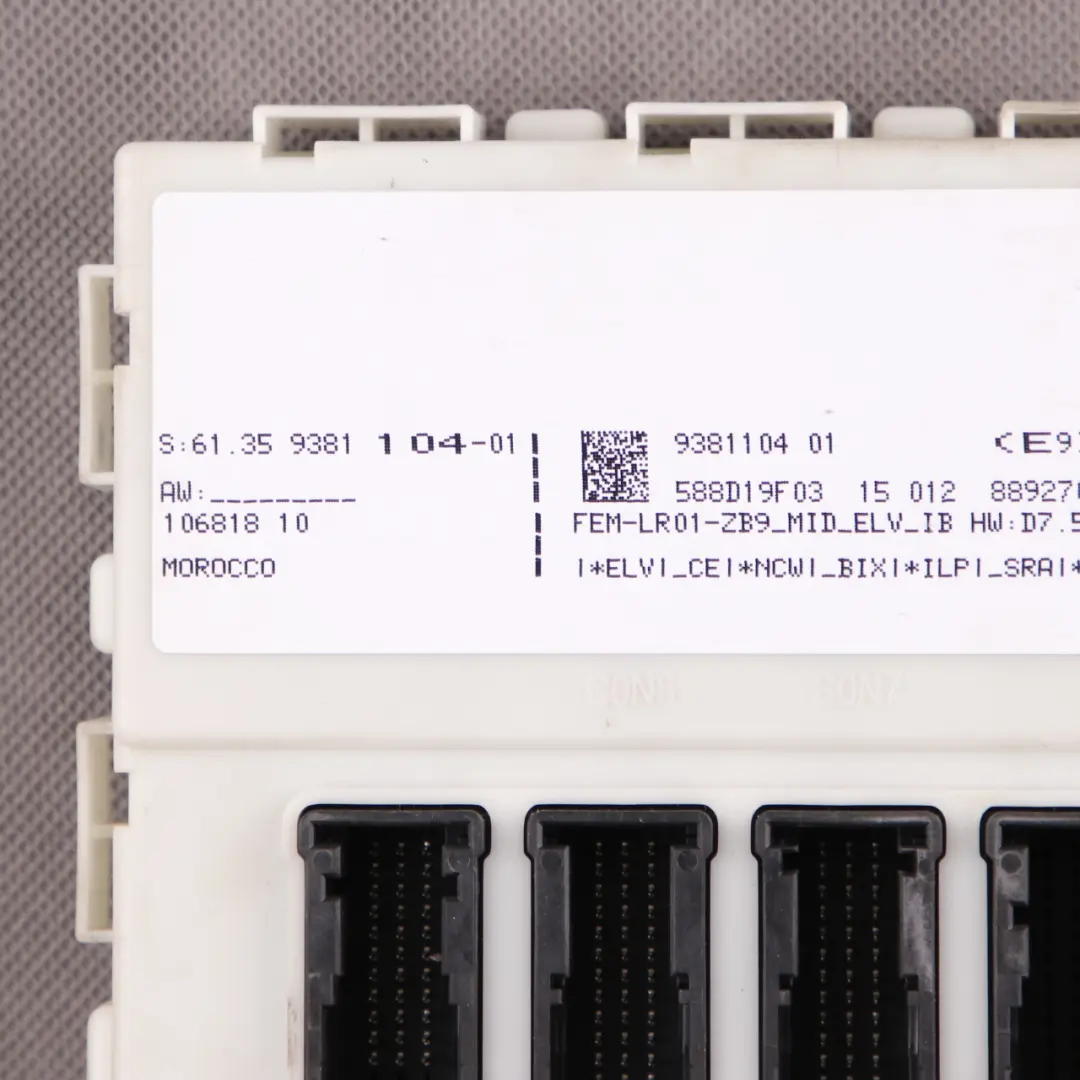  Módulo FEM BMW F20 F21 F22 F30 F32 Unidad Control ECU Caja de Fusibles - SKU 9381104 - Número de pieza 9381104
