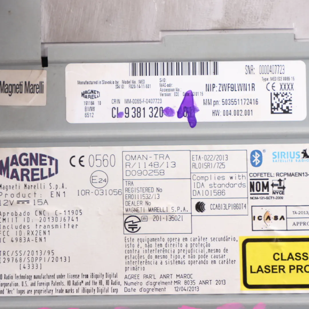 Head Unit Basic Media DAB Headunit to BMW F45 Mini F55 F56 with Part number 9381320 BMW F45 Mini F55 F56 Head Unit Basic Media DAB Headunit - SKU 9381320-1 - Part number 9381320