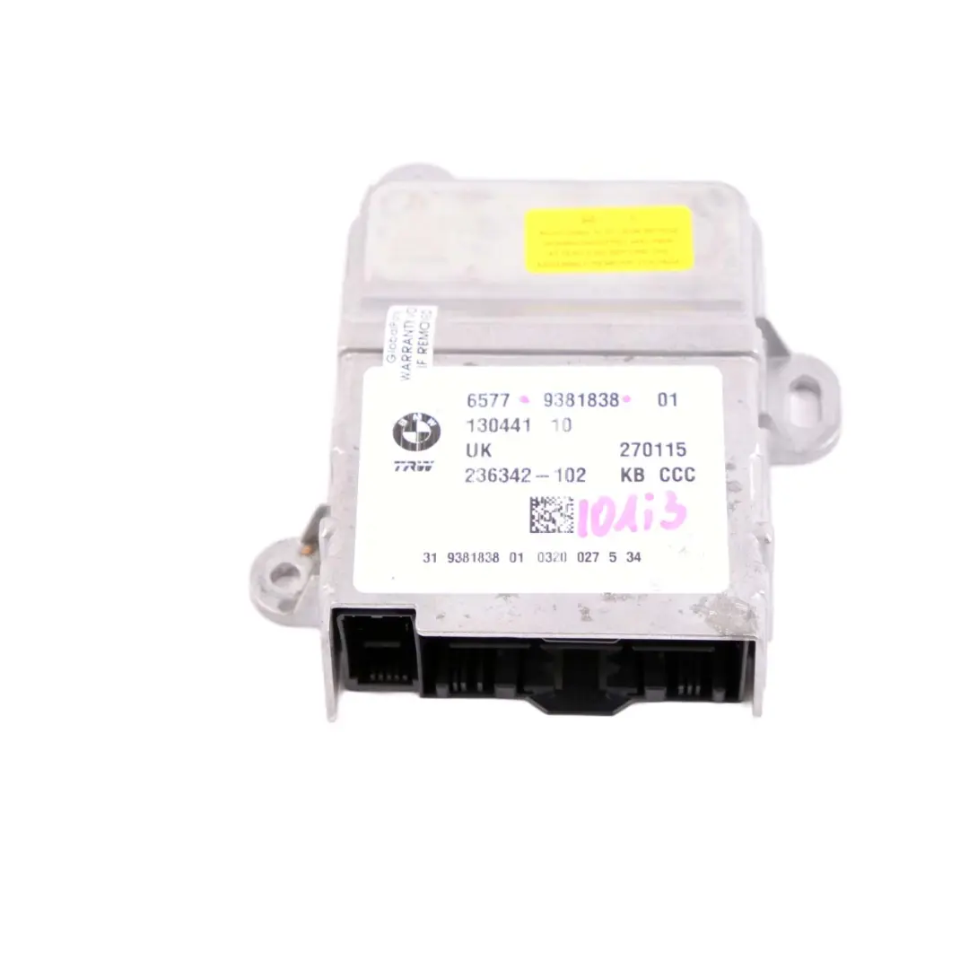 BMW i3 I01 Airbag Module ECU Control Unit - SKU 9381838 - Part number 9381838