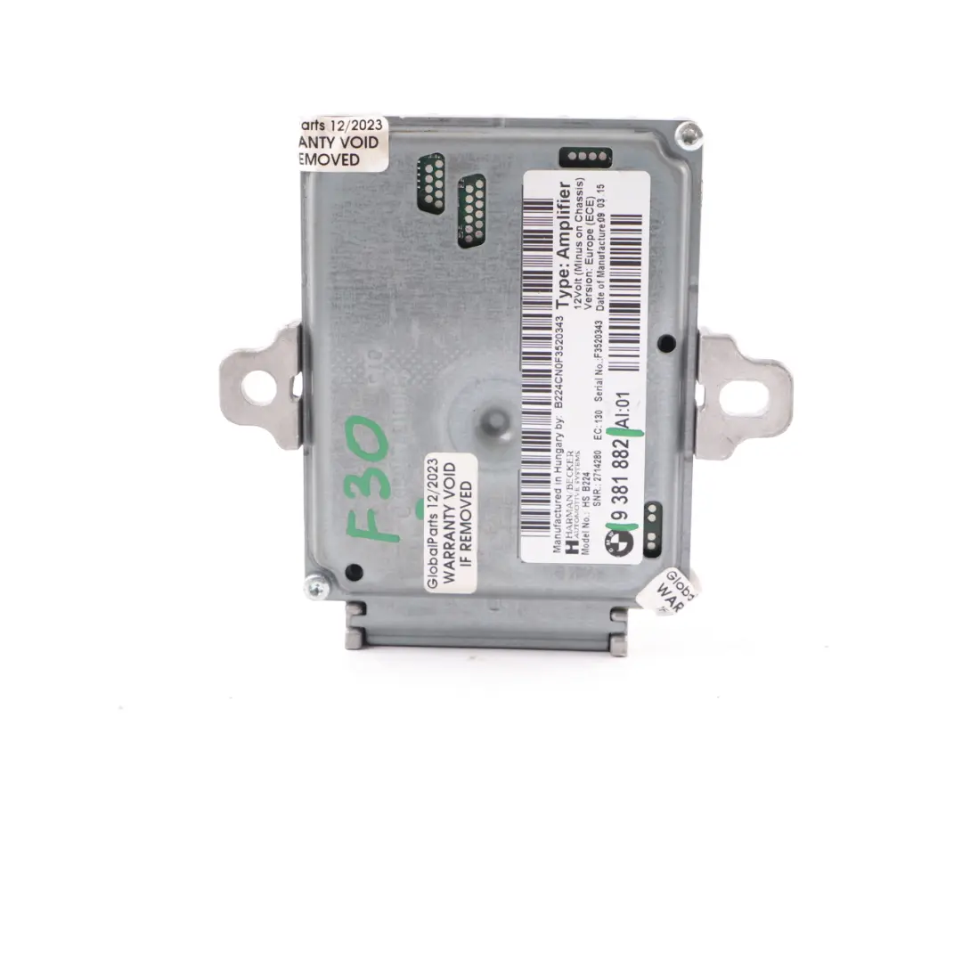 Sound-Verstärker Hifi Audio Steuergerät Harman Becker für BMW F30 F31 F80 M3 mit Teilenummer 9381882 BMW F30 F31 F80 M3 Sound-Verstärker Hifi Audio Steuergerät Harman Becker - SKU 9381882 - Teilenummer 9381882