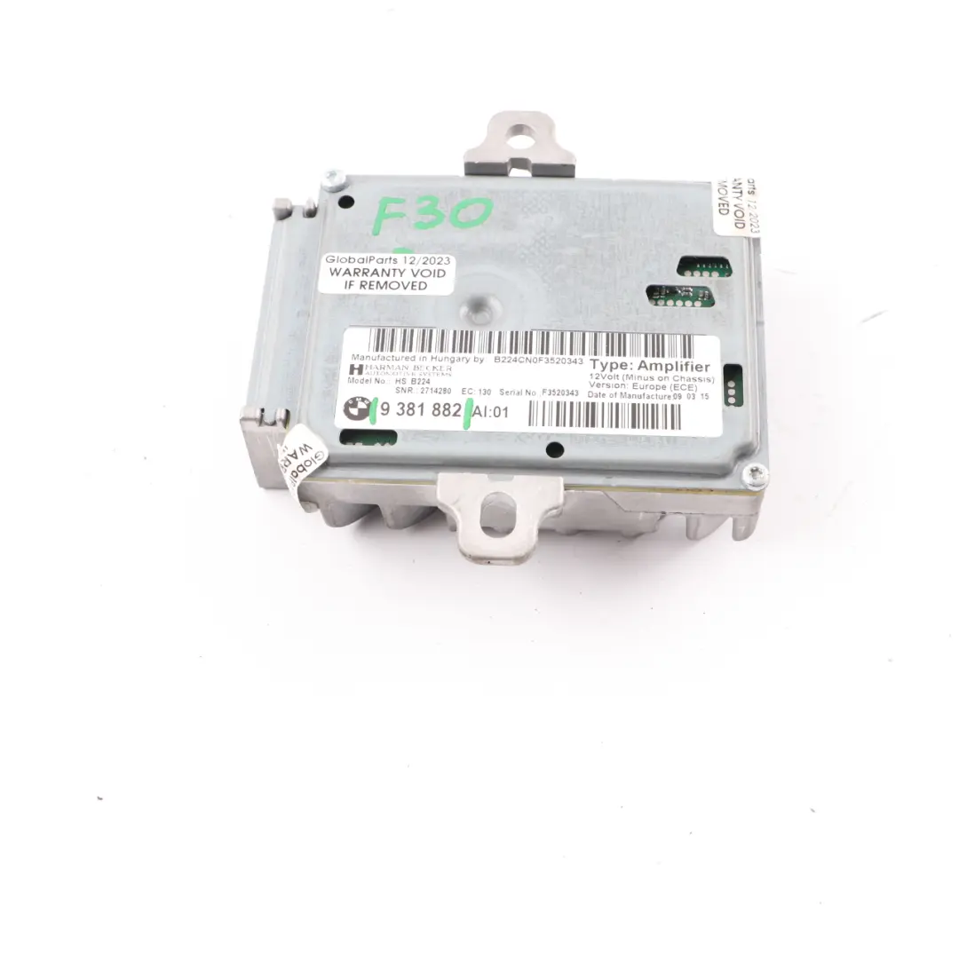  Sound Amplifier BMW F30 F31 F80 M3 Hifi Audio Control Unit Harman Becker - SKU 9381882 - Part number 9381882
