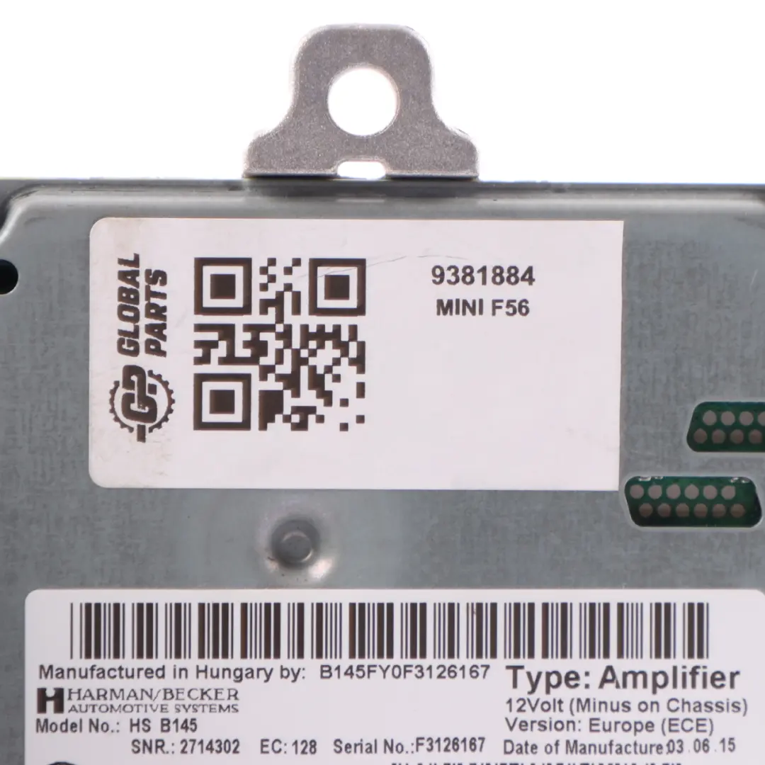 Antenna Amplifier Active Sound Module Control Unit to Mini F54 F55 F56 with Part number 9381884 Mini F54 F55 F56 Antenna Amplifier Active Sound Module Control Unit - SKU 9381884 - Part number 9381884