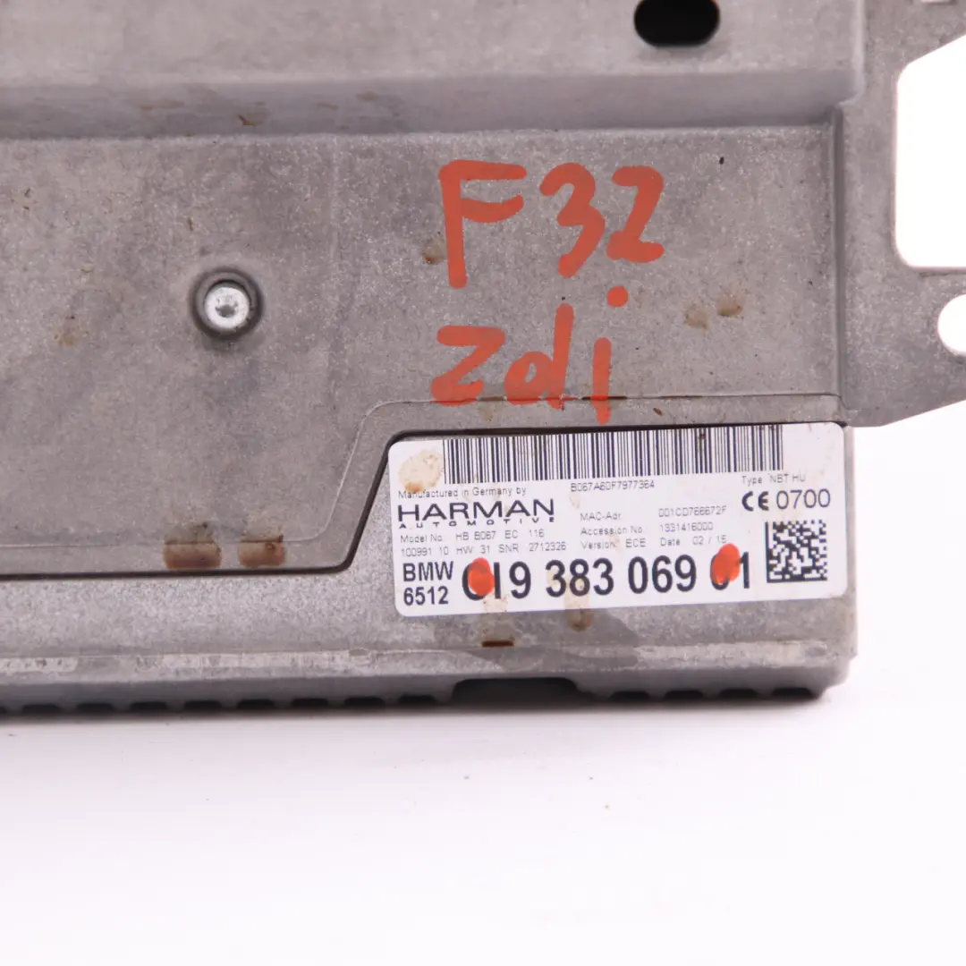  Head Unit BMW F10 F20 F22 F30 Navigation Sat Nav High Control Module - SKU 9383069 - Part number 9383069