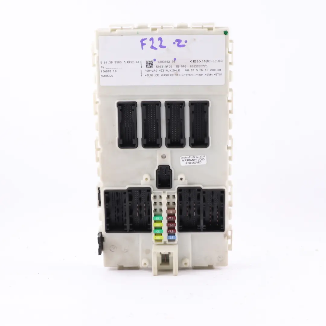 BMW F20 F21 F22 F30 F31 F32 F36 Body Control Module Unit FEM LR01 - SKU 9383182 - Part number 9383182